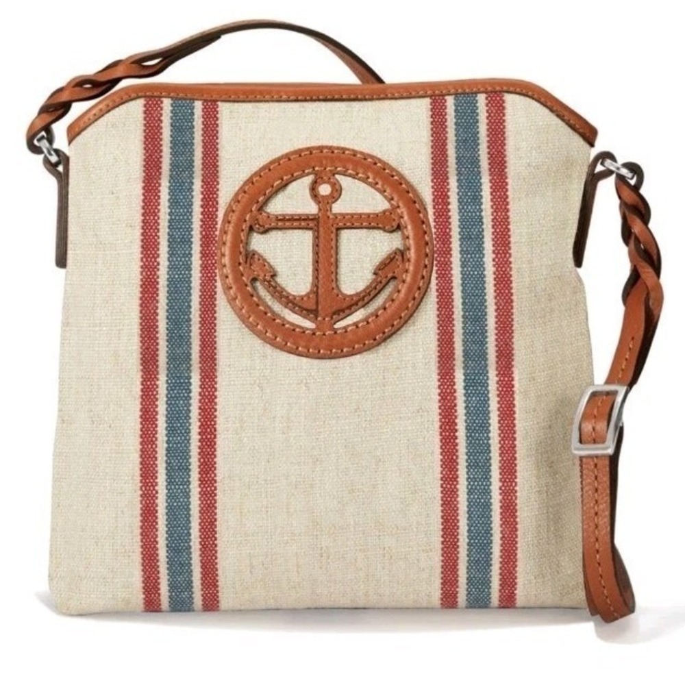 Brighton Anchor Bay Nautical Crossbody Bag Multicolor Leather H54998 Women